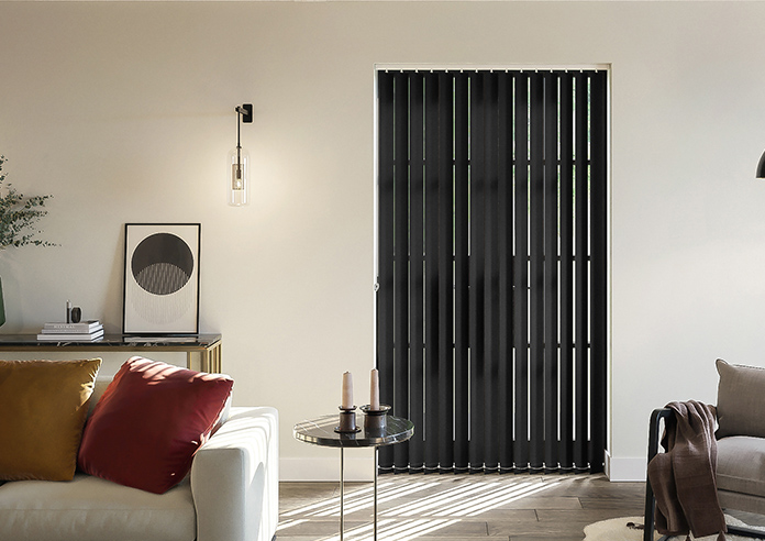 Toulouse (Blackout), Textured Black - Vertical Blind - Image 3